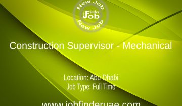 Construction Supervisor - Mechanical