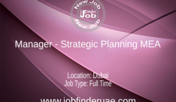 Manager - Strategic Planning MEA