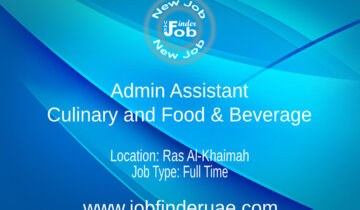 Admin Assistant Culinary and Food & Beverage