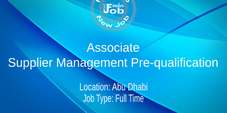 Associate – Supplier Management Pre-qualification