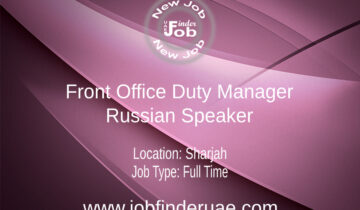 Front Office Duty Manager Russian Speaker